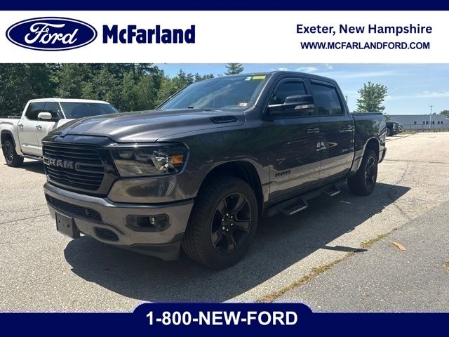 Gray (Granite Crystal Metallic Clearcoat) 2021 RAM 1500 Big Horn Crew Cab 4WD Pickup Truck Four-Wheel Drive 8-Speed Automatic