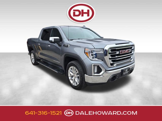 Gray (Satin Steel Metallic) 2021 GMC Sierra 1500 SLT Crew Cab 4WD Pickup Truck Four-Wheel Drive Automatic