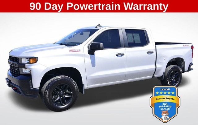 Silver Ice Metallic 2022 Chevrolet Silverado 1500 Custom Trail Boss Crew Cab 4WD Pickup Truck Four-Wheel Drive 8-Speed Automatic