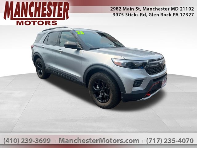 Iconic Silver Metallic 2023 Ford Explorer SUV / Crossover All-Wheel Drive Automatic