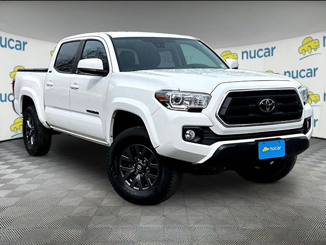 White 2023 Toyota Tacoma SR5 V6 Double Cab 4WD Pickup Truck Four-Wheel Drive 6-Speed Automatic