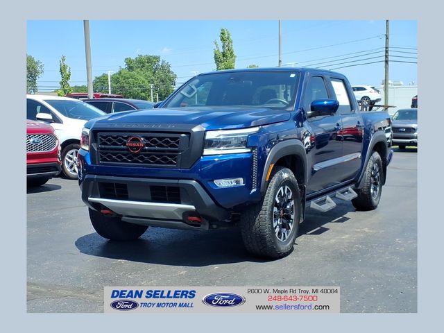 Deep Blue Pearl 2023 Nissan Frontier Pickup Truck Four-Wheel Drive 9-Speed Automatic