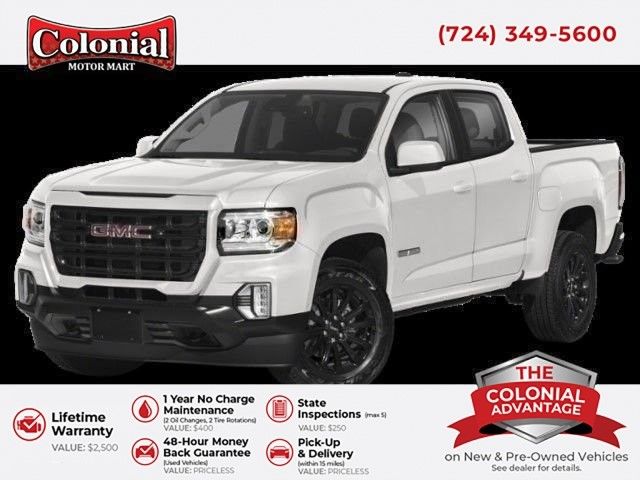 Summit White 2021 GMC Canyon Elevation Crew Cab 4WD Pickup Truck Four-Wheel Drive 8-Speed Automatic