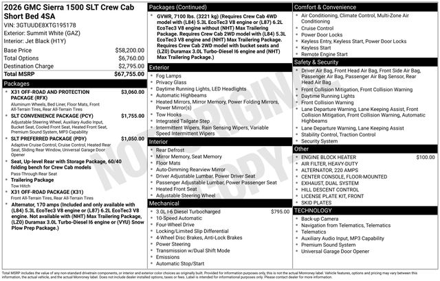 2026 GMC Sierra 1500 SLT