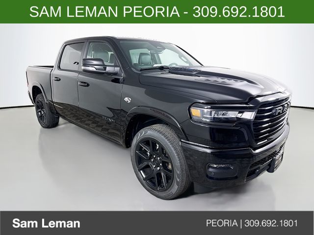 Diamond Black Crystal Pearlcoat 2026 RAM 1500 Laramie Crew Cab 4WD Pickup Truck Four-Wheel Drive 8-Speed Automatic