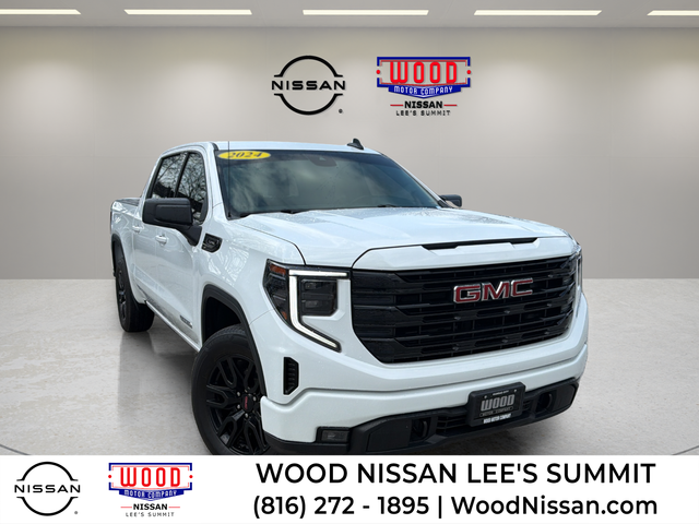 Summit White 2024 GMC Sierra 1500 Elevation Crew Cab 4WD Pickup Truck Four-Wheel Drive 8-Speed Automatic