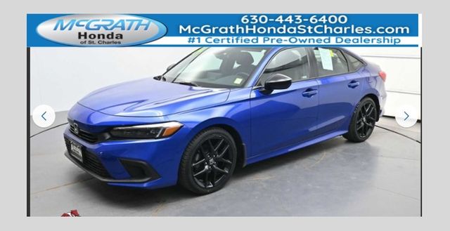 Aegean Blue Metallic 2024 Honda Civic Sedan Front-Wheel Drive Continuously Variable Transmission