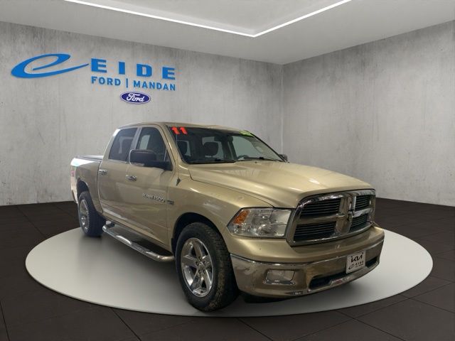 White Gold Clearcoat 2011 RAM 1500 Pickup Truck Four-Wheel Drive 5-Speed Automatic