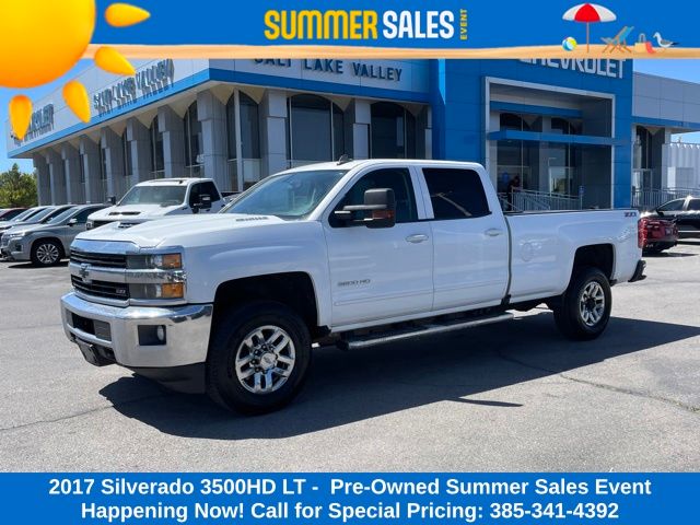 Summit White 2017 Chevrolet Silverado 3500HD LT Crew Cab 4WD Pickup Truck Four-Wheel Drive 6-Speed Automatic