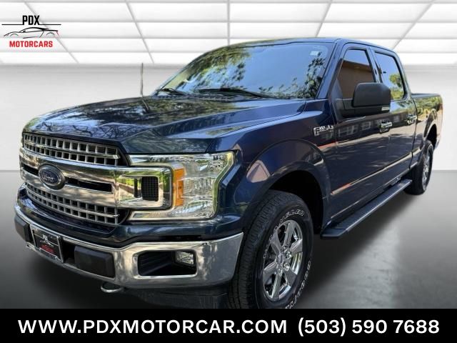 Blue 2018 Ford F-150 Pickup Truck Four-Wheel Drive Automatic