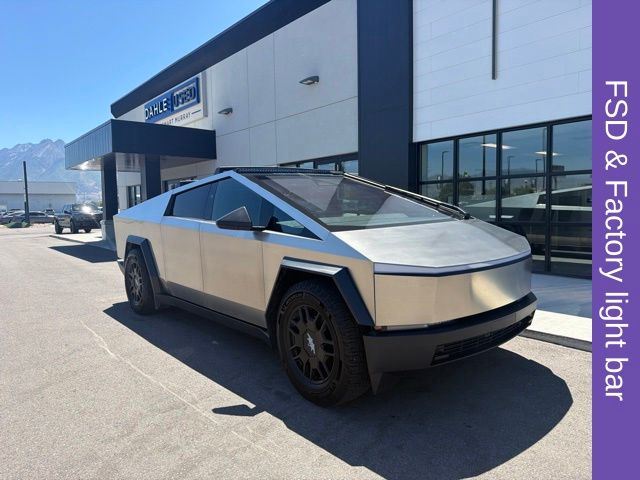 Gray (Stainless Steel) 2024 Tesla Cybertruck Pickup Truck All-Wheel Drive 1-Speed Automatic
