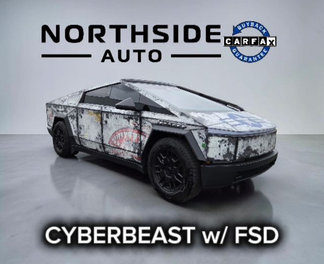 Silver 2024 Tesla Cybertruck Cyberbeast Crew Cab AWD Pickup Truck All-Wheel Drive 1-Speed Automatic