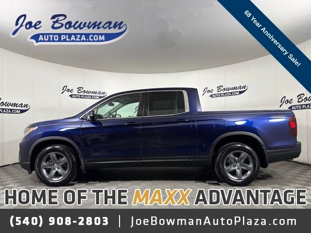 Blue 2023 Honda Ridgeline Pickup Truck All-Wheel Drive 9-Speed Automatic