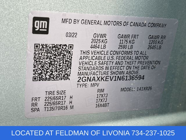 Used 2022 Chevrolet Equinox For Sale in New Hudson, MI