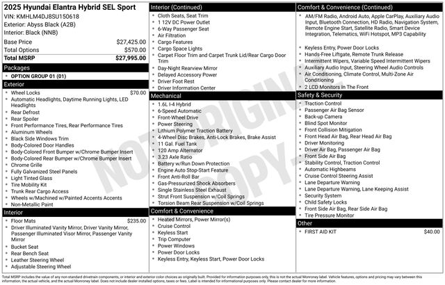 Used 2025 Hyundai Elantra Hybrid For Sale in Indianapolis, IN
