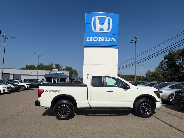 Glacier White 2020 Nissan Titan Pickup Truck Four-Wheel Drive 9-Speed Automatic