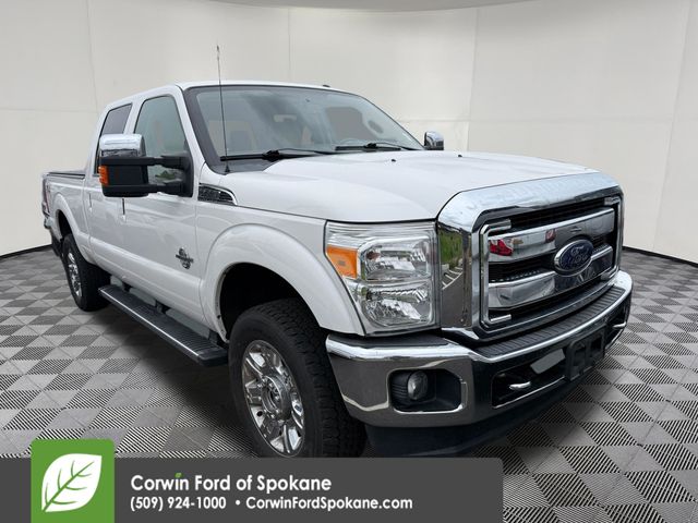 White Platinum Metallic Tri-Coat 2014 Ford F-350 Super Duty Lariat Crew Cab 4WD Pickup Truck Four-Wheel Drive 6-Speed Automatic Overdrive