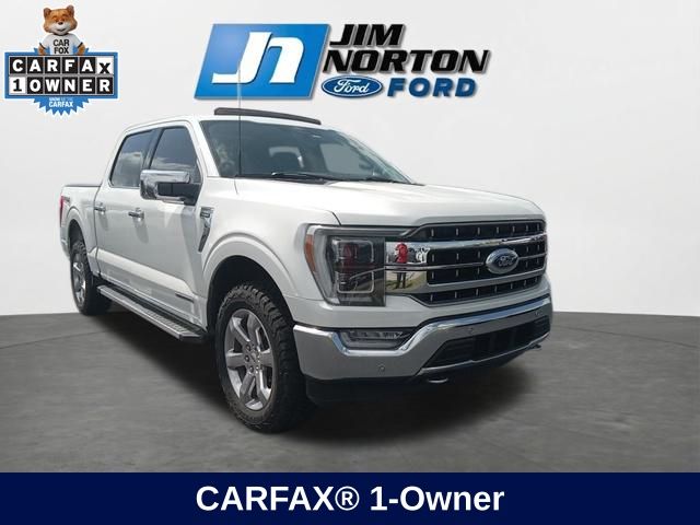 White Metallic 2022 Ford F-150 Lariat SuperCrew 4WD Pickup Truck Four-Wheel Drive Automatic