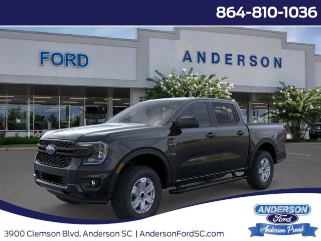 Shadow Black 2025 Ford Ranger XL SuperCrew 4WD Pickup Truck Four-Wheel Drive Automatic