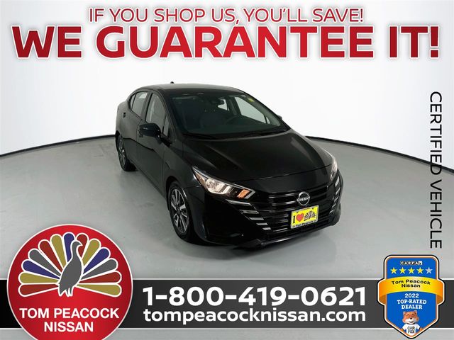 Super Black Metallic 2024 Nissan Versa Sedan Front-Wheel Drive Continuously Variable Transmission