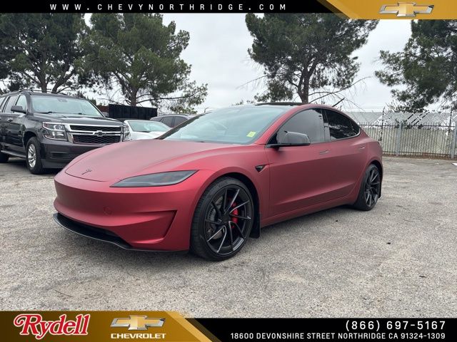 Red 2024 Tesla Model 3 Performance AWD Sedan All-Wheel Drive 1-Speed Automatic