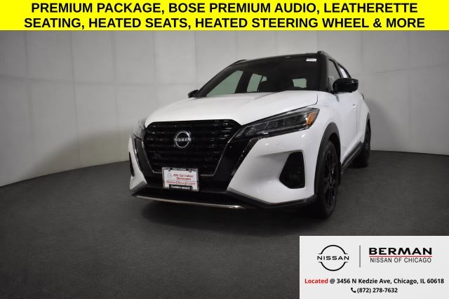 Aspen White/Super Black 2023 Nissan Kicks SUV / Crossover Front-Wheel Drive Continuously Variable Transmission
