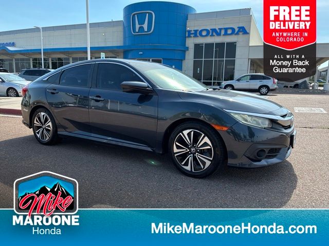 Gray (Modern Steel Metallic) 2016 Honda Civic Sedan Front-Wheel Drive Continuously Variable Transmission