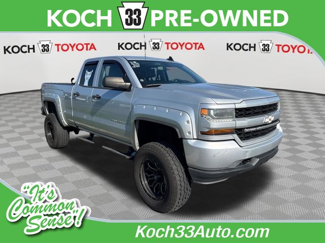 Silver Ice Metallic 2017 Chevrolet Silverado 1500 Custom Double Cab 4WD Pickup Truck Four-Wheel Drive 6-Speed Automatic Overdrive