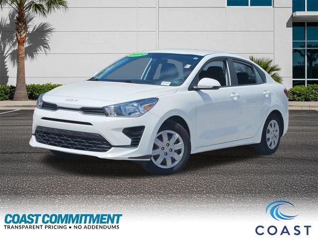 Clear White 2022 Kia Rio Sedan Front-Wheel Drive Continuously Variable Transmission