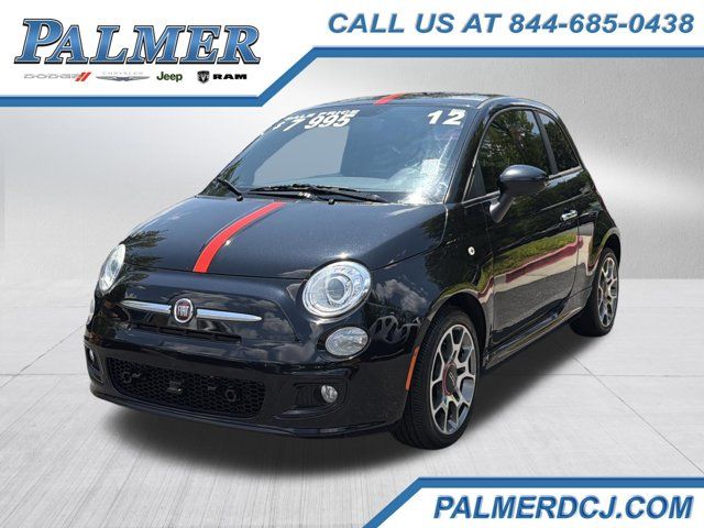 Nero Black 2012 FIAT 500 Hatchback Front-Wheel Drive 5-Speed Manual