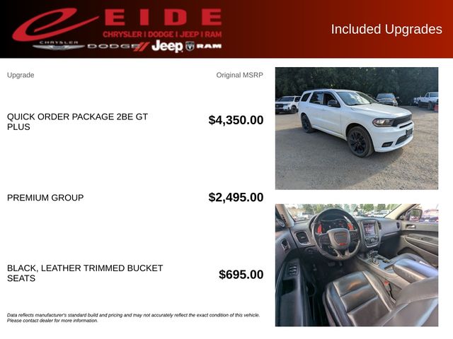2019 White Knuckle Clearcoat Dodge Durango GT Plus AWD SUV