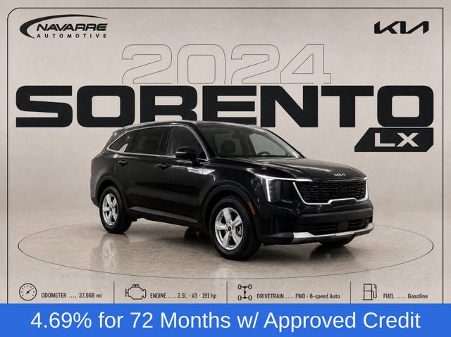 Ebony Black 2024 Kia Sorento SUV / Crossover Front-Wheel Drive 8-Speed Automatic