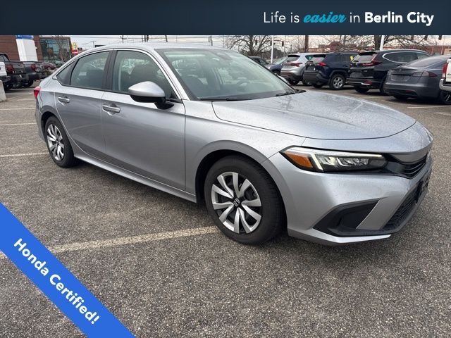 Silver 2024 Honda Civic LX FWD Sedan Front-Wheel Drive Continuously Variable Transmission