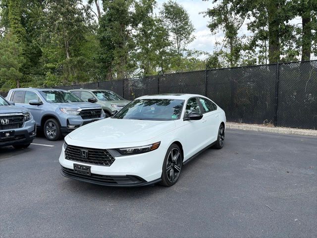 Platinum White Pearl 2023 Honda Accord Hybrid Sedan Front-Wheel Drive Continuously Variable Transmission