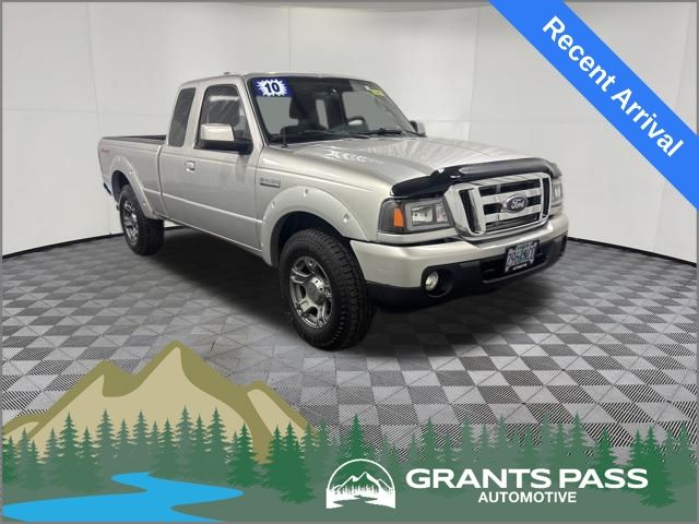 Silver Metallic 2010 Ford Ranger Sport SuperCab 4-Door 4WD Pickup Truck Four-Wheel Drive 5-Speed Manual Overdrive