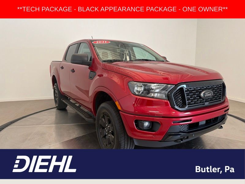 Red Metallic 2021 Ford Ranger Pickup Truck Four-Wheel Drive Automatic