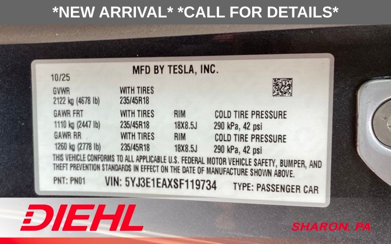 Used 2025 Tesla Model 3 Sedan