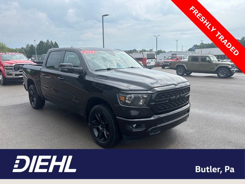 Diamond Black Crystal Pearlcoat 2023 RAM 1500 Big Horn Crew Cab 4WD Pickup Truck Four-Wheel Drive 8-Speed Automatic
