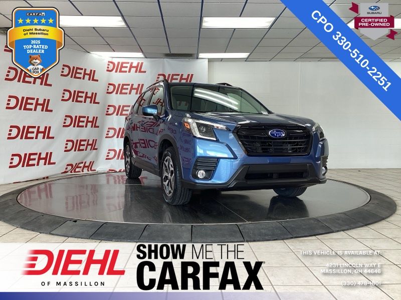 Horizon Blue Pearl 2023 Subaru Forester Premium Crossover AWD SUV / Crossover All-Wheel Drive Continuously Variable Transmission