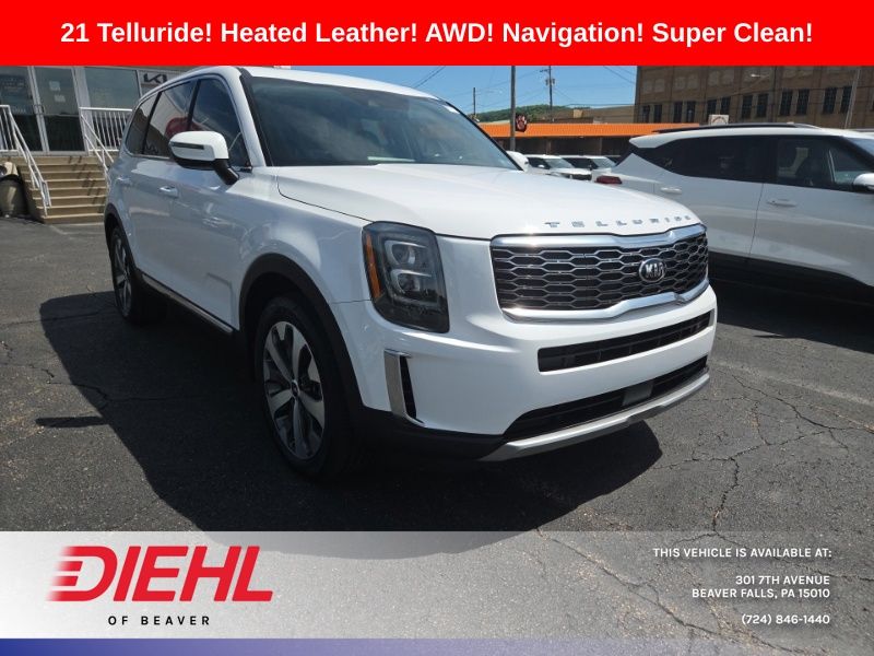 Glacial White Pearl 2021 Kia Telluride EX AWD SUV / Crossover All-Wheel Drive 8-Speed Automatic