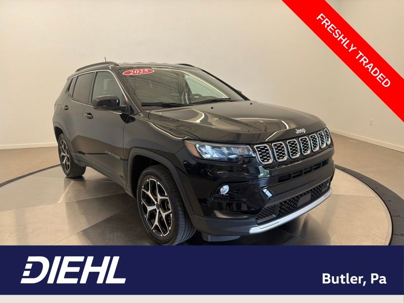 Diamond Black Crystal Pearlcoat 2025 Jeep Compass SUV / Crossover Four-Wheel Drive 8-Speed Automatic