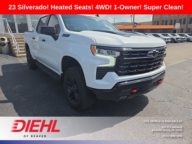 Summit White 2023 Chevrolet Silverado 1500 Pickup Truck Four-Wheel Drive Automatic