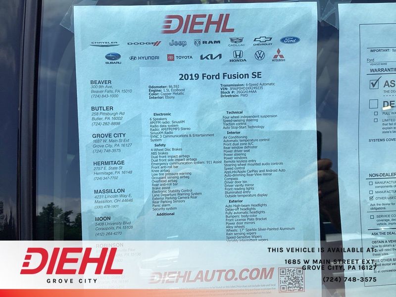 Used 2019 Ford Fusion Sedan