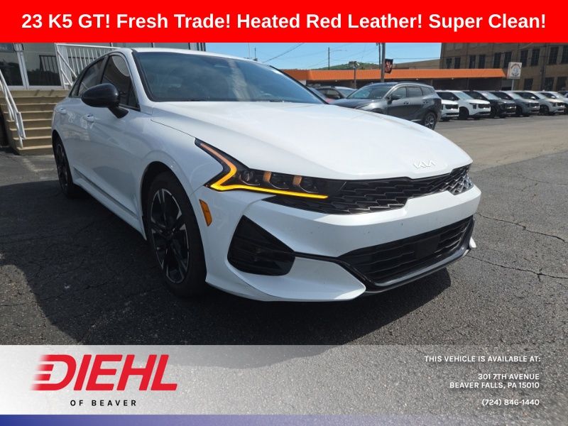 Glacial White Pearl 2023 Kia K5 GT-Line FWD Sedan Front-Wheel Drive 8-Speed Automatic