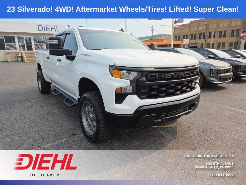 Summit White 2023 Chevrolet Silverado 1500 Pickup Truck Four-Wheel Drive Automatic