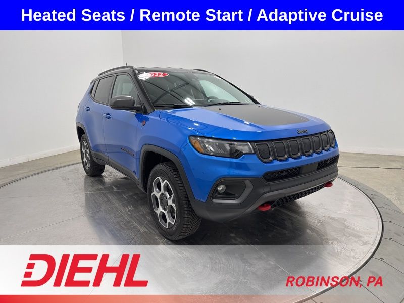 Laser Blue Pearlcoat 2022 Jeep Compass Trailhawk 4WD SUV / Crossover Four-Wheel Drive 9-Speed Automatic