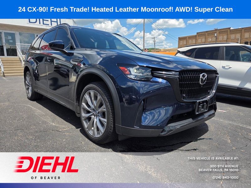 Deep Crystal Blue Mica 2024 Mazda CX-90 3.3 Turbo Premium Plus AWD SUV / Crossover All-Wheel Drive 8-Speed Automatic