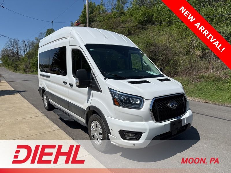 Oxford White 2024 Ford Transit Passenger 350 XLT High Roof LB RWD Van Rear-Wheel Drive
