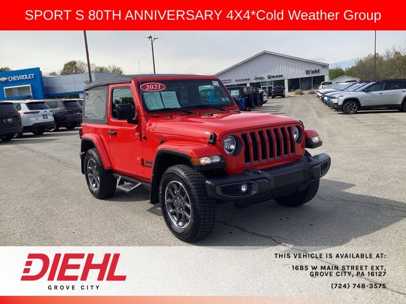 Firecracker Red Clearcoat 2021 Jeep Wrangler 80th Anniversary Edition 4WD SUV / Crossover Four-Wheel Drive 8-Speed Automatic