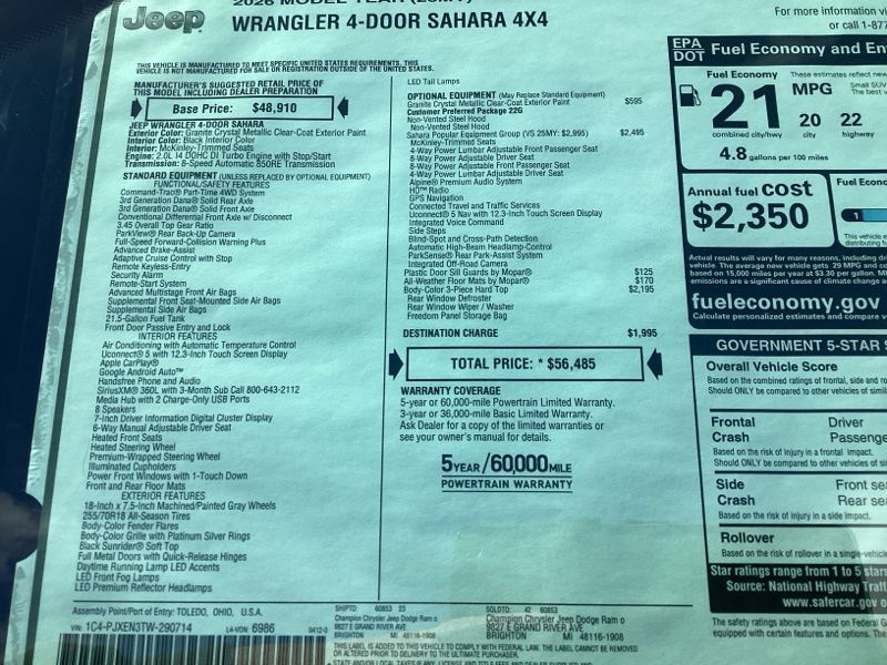 New 2026 Jeep Wrangler SUV